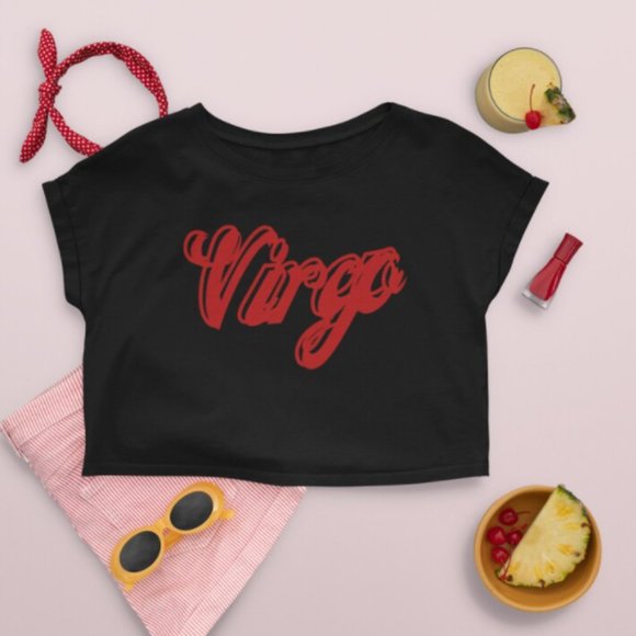 Tops - Red Virgo Organic Black Crop Top